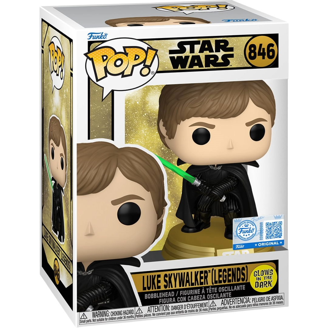 Star Wars Legends Luke Skywalker (Legends) Glow-in-the-Dark Funko Pop! Vinyl Figure #846